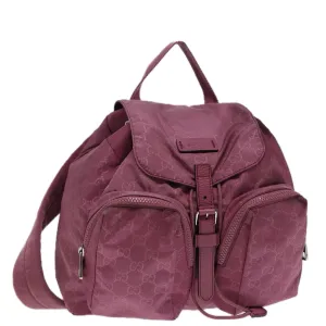 GUCCI GG Canvas Backpack Nylon Purple Silver 406361  86158