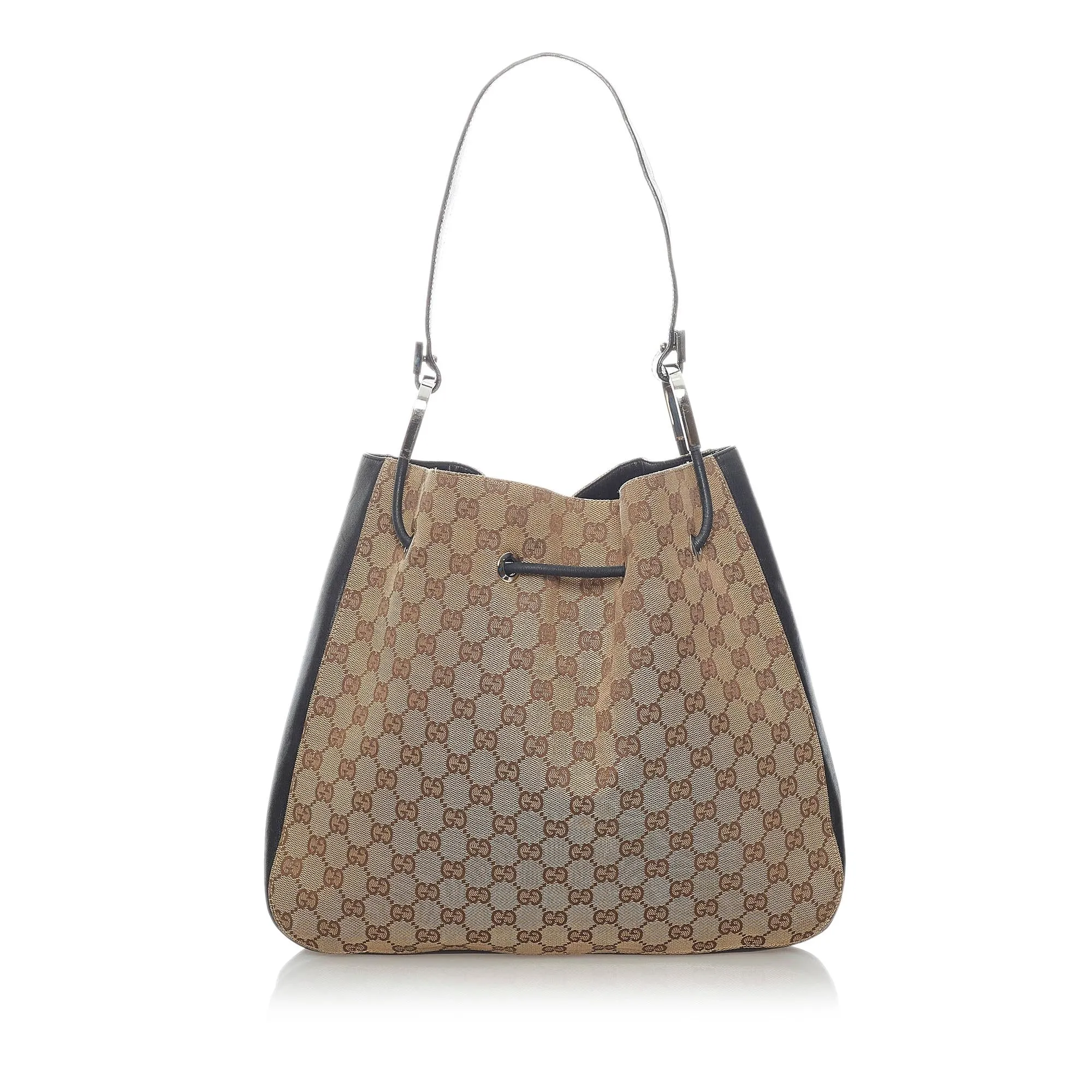 Gucci GG Canvas Drawstring Shoulder Bag (SHG-32073)