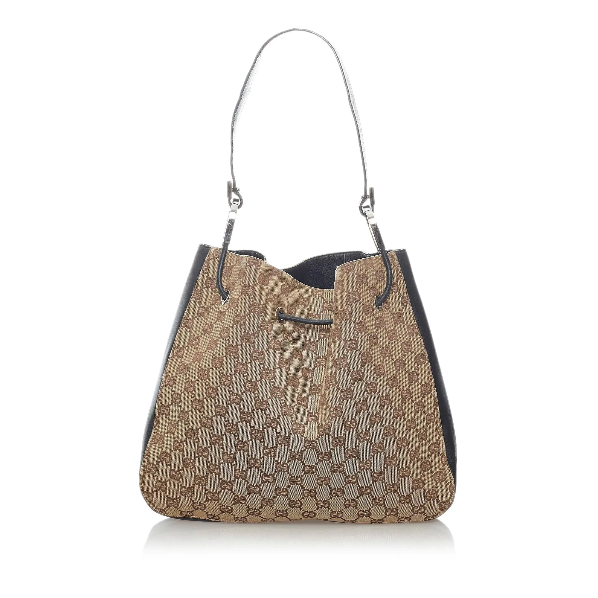 Gucci GG Canvas Drawstring Shoulder Bag (SHG-32073)