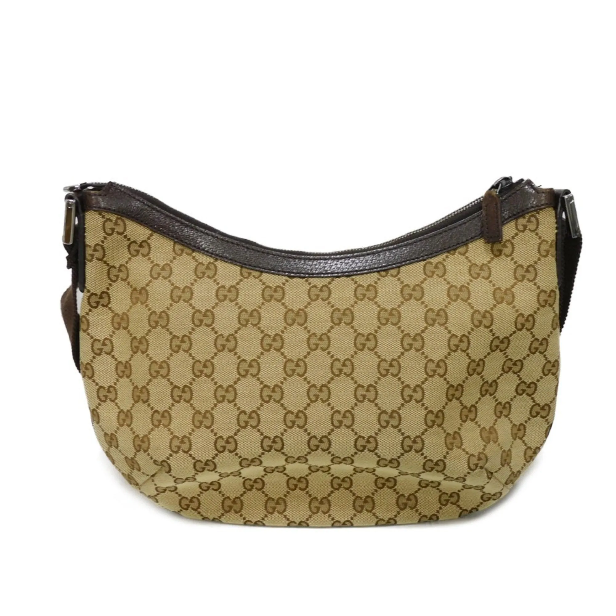 Gucci Gg Canvas  Gg Canvas Leather Messenger Bag Shoulder Bag (Pre-Owned)