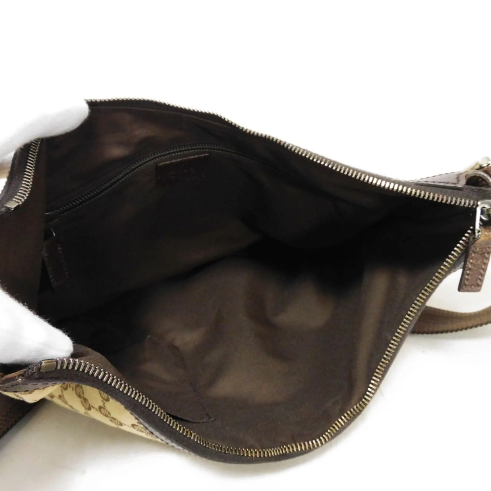 Gucci Gg Canvas  Gg Canvas Leather Messenger Bag Shoulder Bag (Pre-Owned)