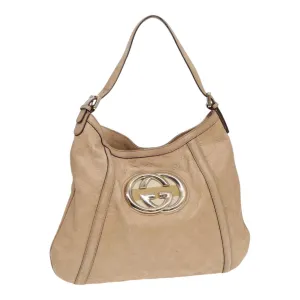 GUCCI GG Canvas Guccissima Interlocking Shoulder Bag Beige 162740  ep5234
