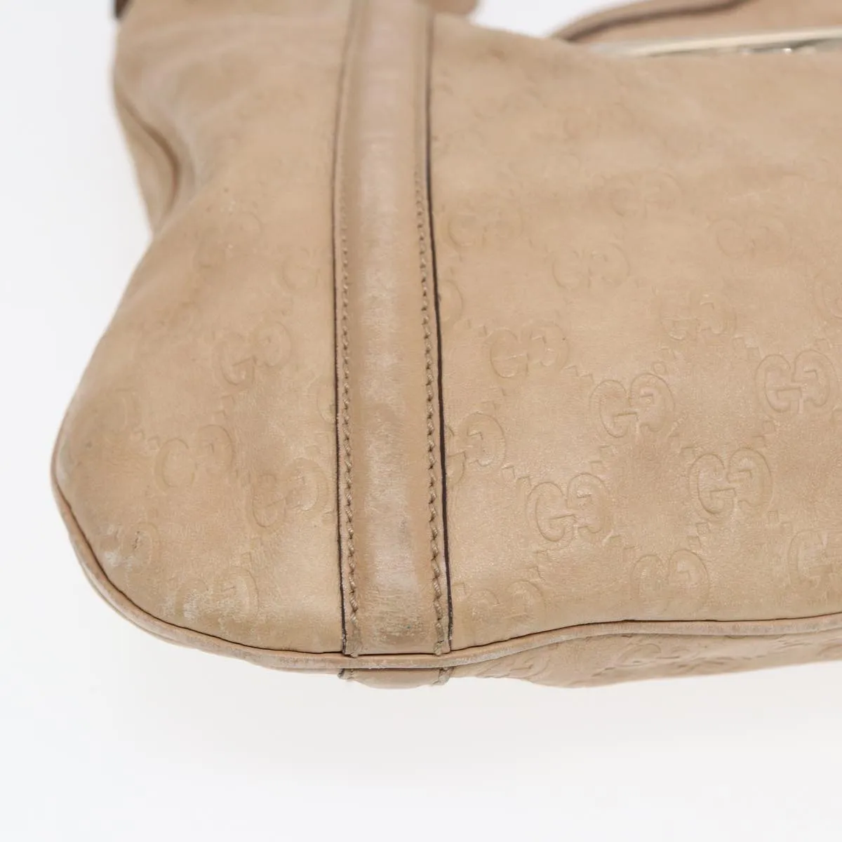 GUCCI GG Canvas Guccissima Interlocking Shoulder Bag Beige 162740  ep5234