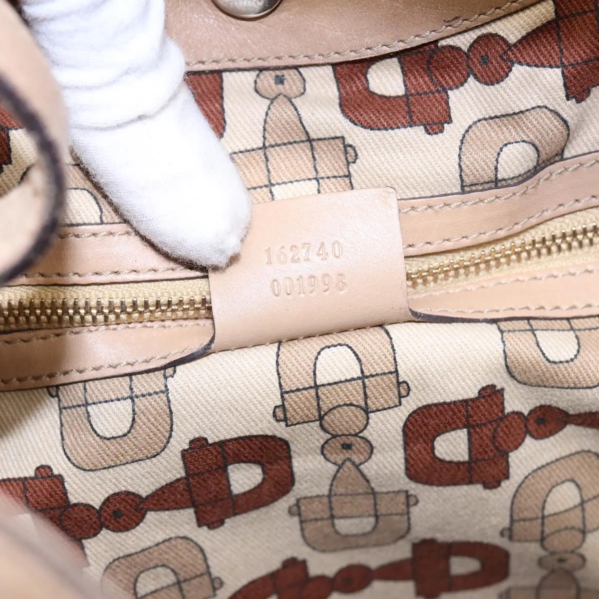GUCCI GG Canvas Guccissima Interlocking Shoulder Bag Beige 162740  ep5234