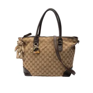 Gucci GG Canvas Heart Bit Charm Tote