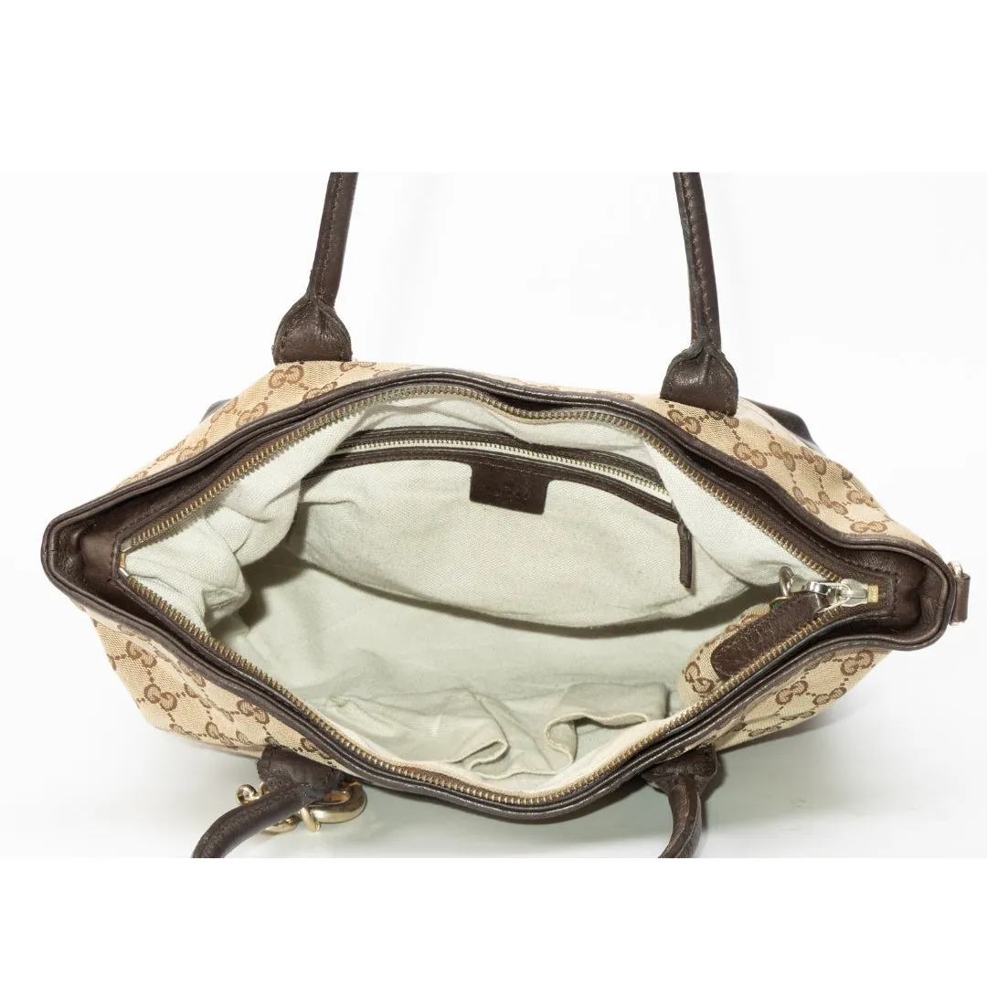 Gucci GG Canvas Heart Bit Charm Tote