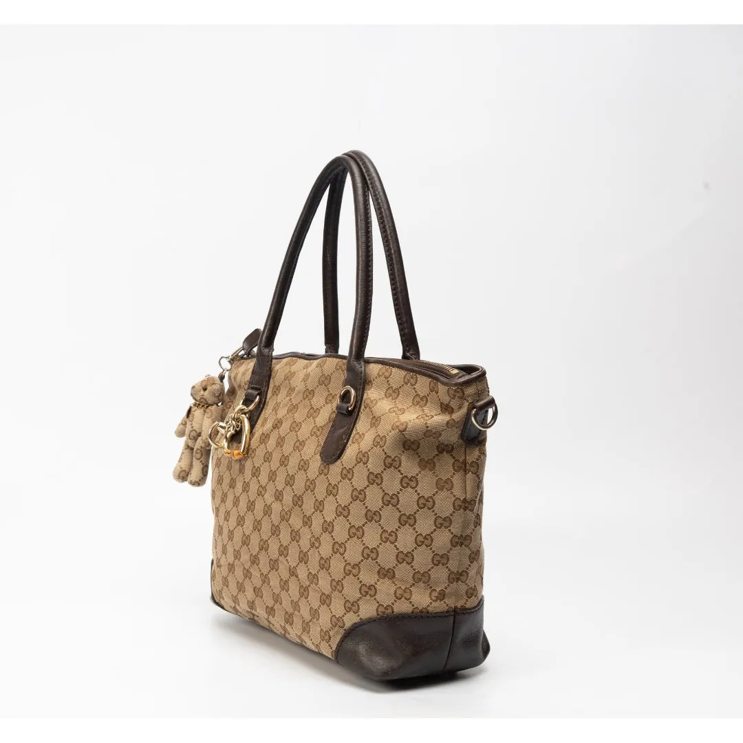 Gucci GG Canvas Heart Bit Charm Tote