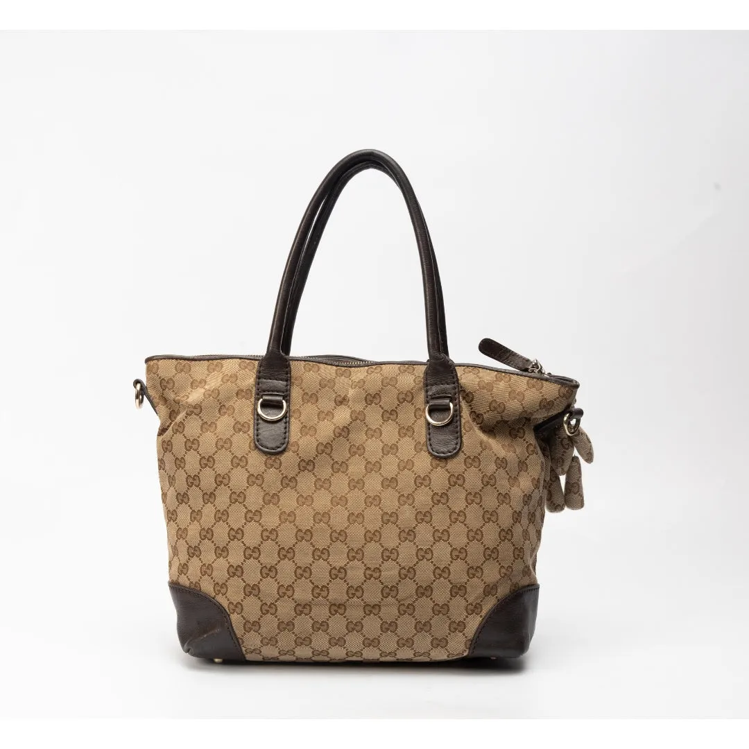 Gucci GG Canvas Heart Bit Charm Tote