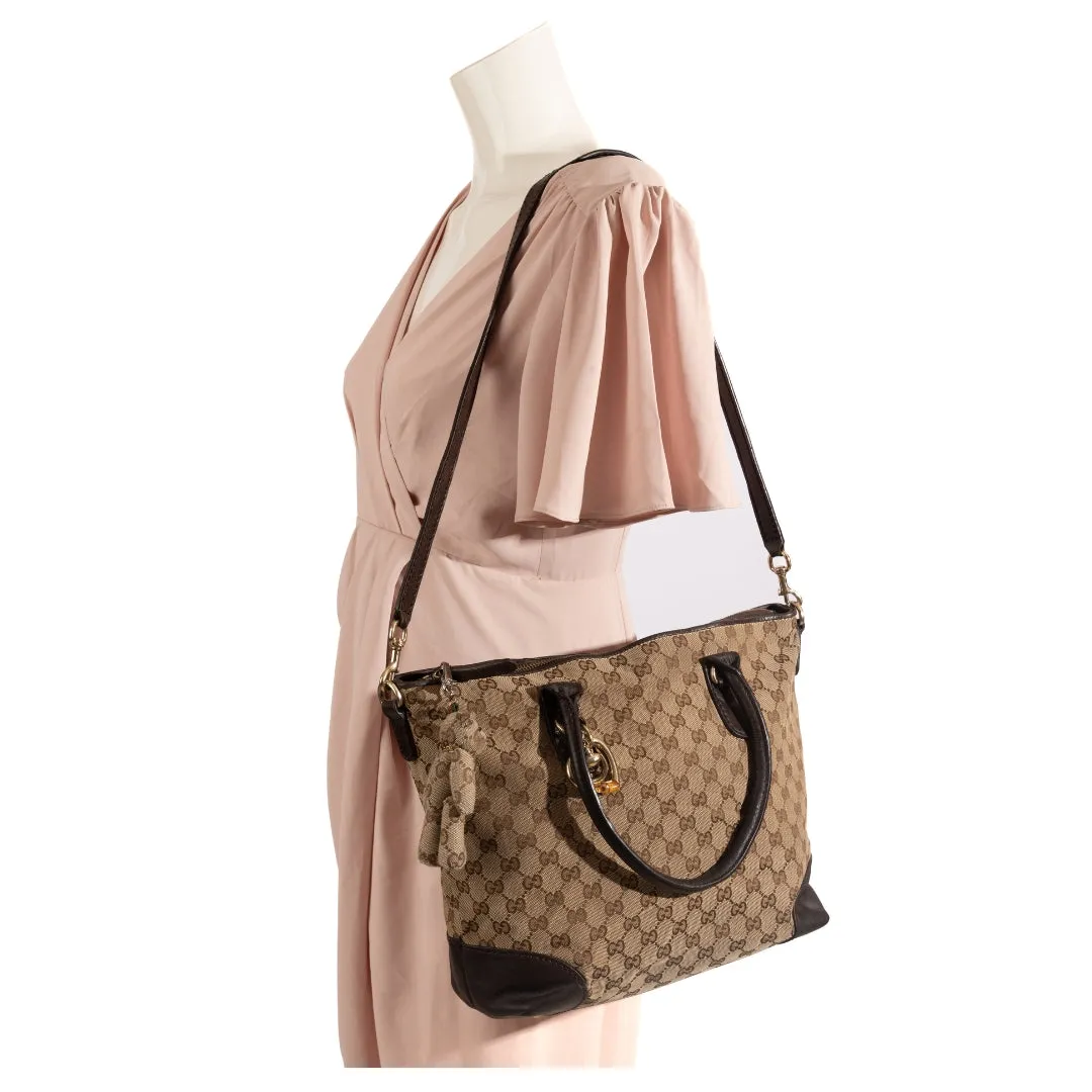 Gucci GG Canvas Heart Bit Charm Tote