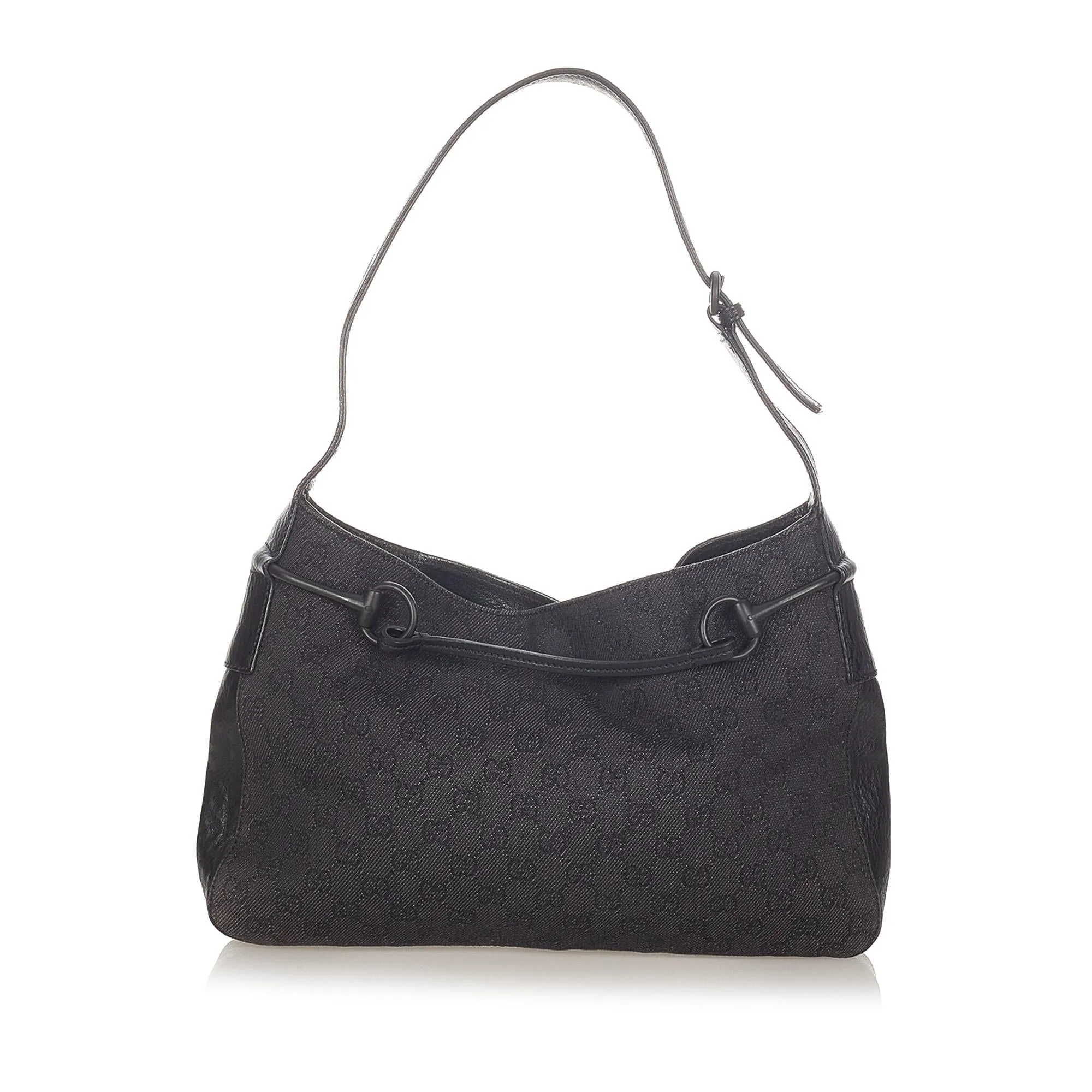 Gucci GG Canvas Horsebit Shoulder Bag (SHG-31966)