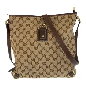 Gucci GG Canvas Leather Abby Shoulder Bag