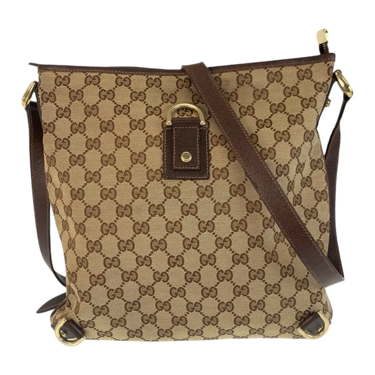 Gucci GG Canvas Leather Abby Shoulder Bag