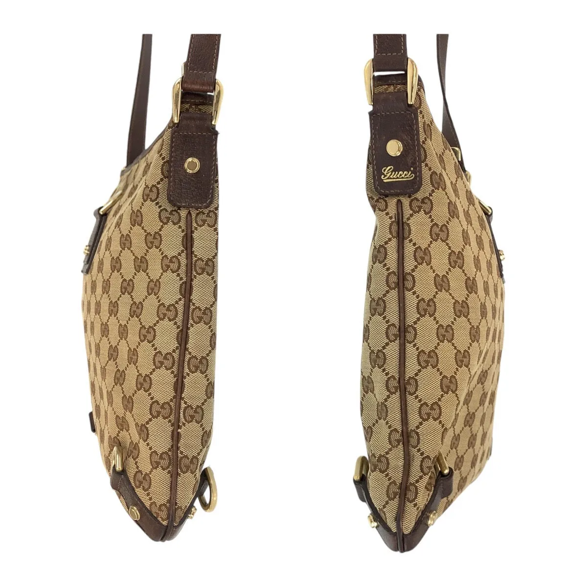 Gucci GG Canvas Leather Abby Shoulder Bag