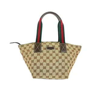 Gucci GG Canvas Leather Tote Shoulder Bag