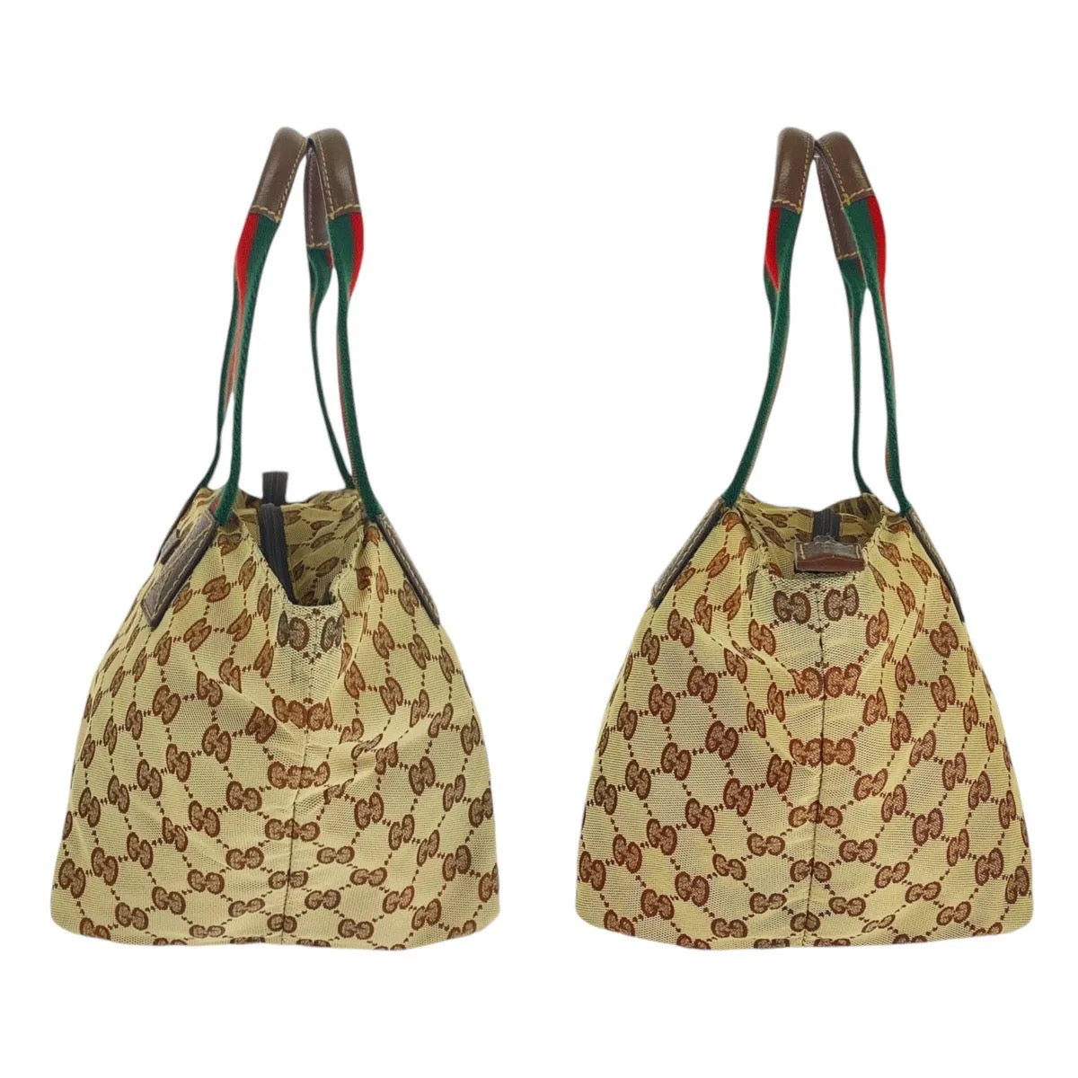 Gucci GG Canvas Leather Tote Shoulder Bag