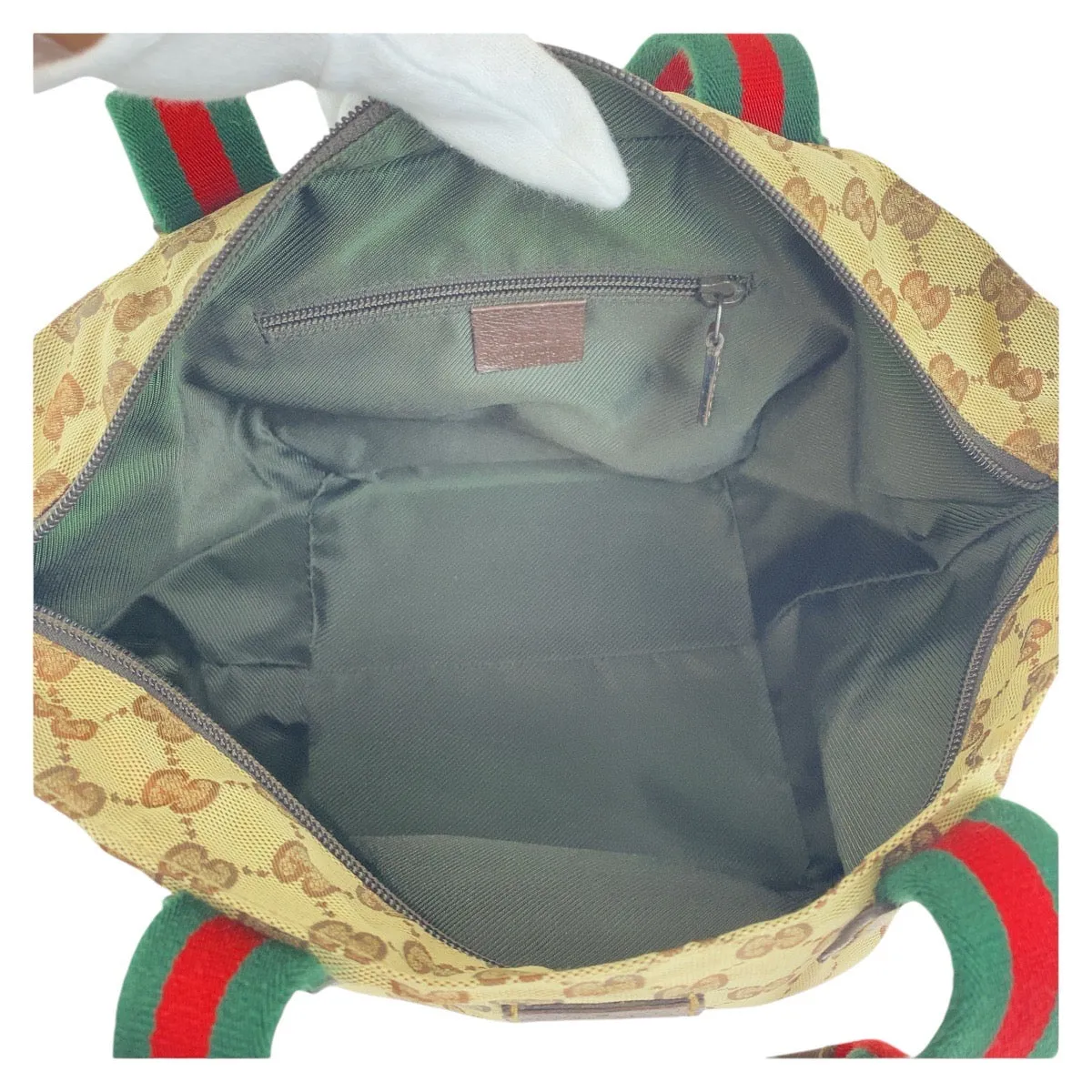 Gucci GG Canvas Leather Tote Shoulder Bag