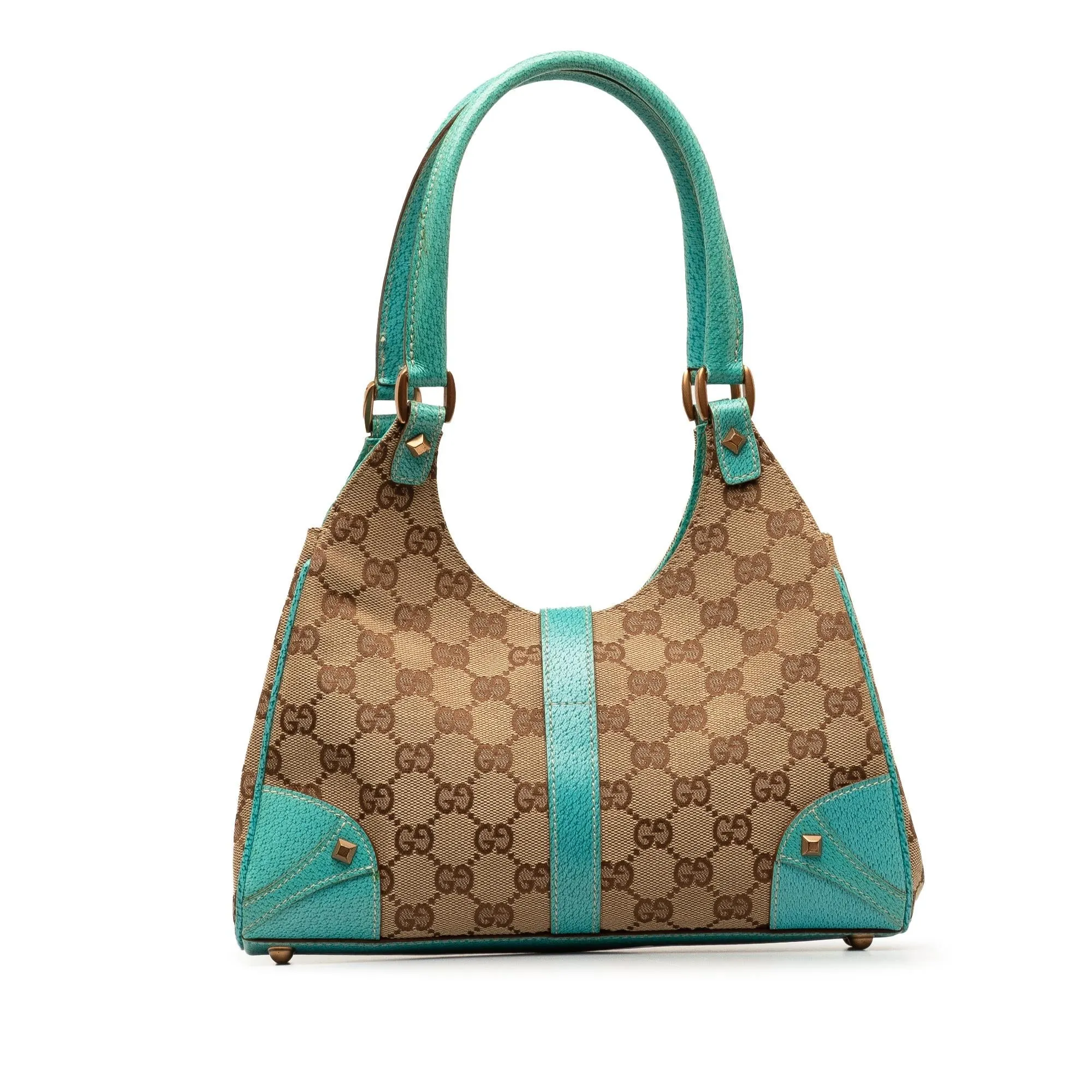 Gucci GG Canvas Nailhead Jackie Bardot Shoulder Bag (SHG-eDYueX)