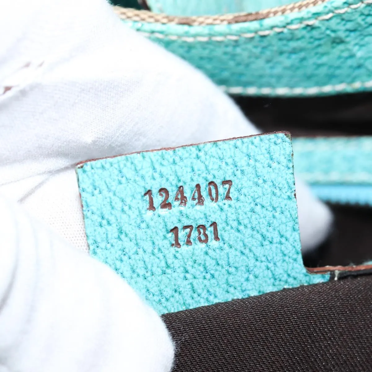 GUCCI GG Canvas New Jackie Shoulder Bag Turquoise Blue 124407  76451