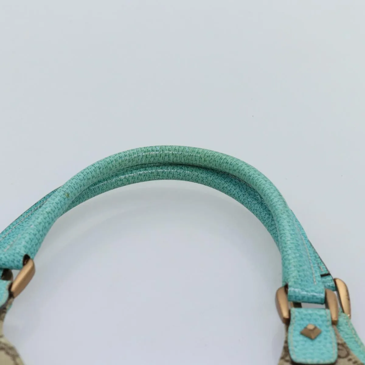 GUCCI GG Canvas New Jackie Shoulder Bag Turquoise Blue 124407  76451