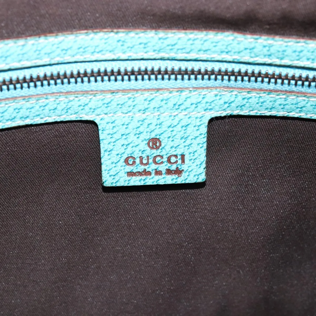 GUCCI GG Canvas New Jackie Shoulder Bag Turquoise Blue 124407  76451
