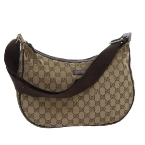 GUCCI GG Canvas Shoulder Bag Beige 122790  84458