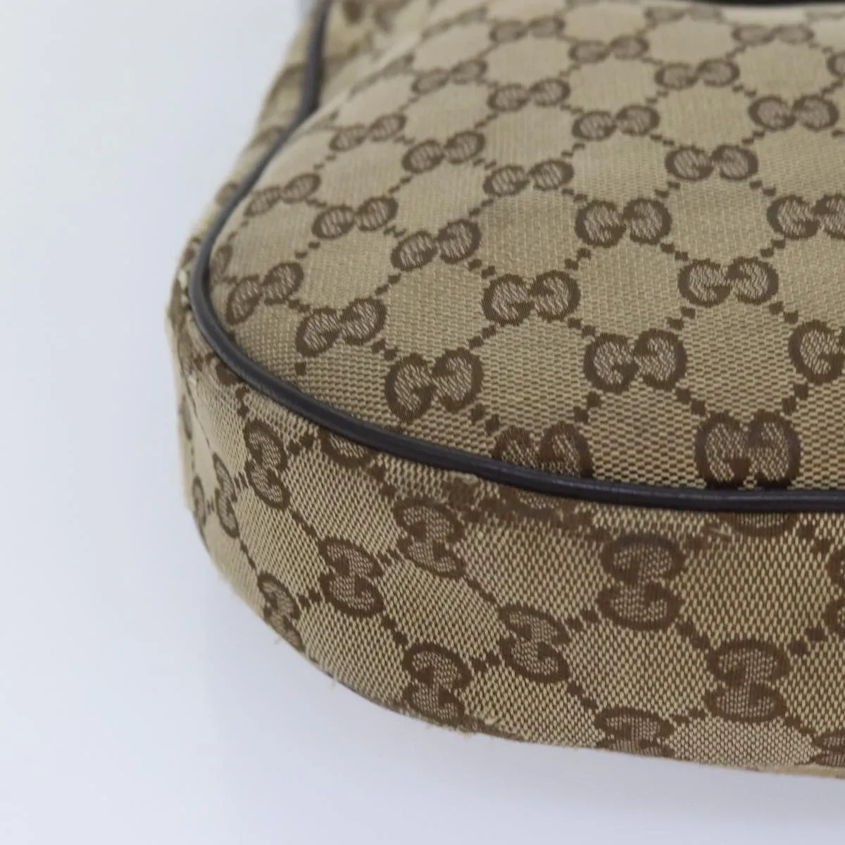 GUCCI GG Canvas Shoulder Bag Beige 122790  84458