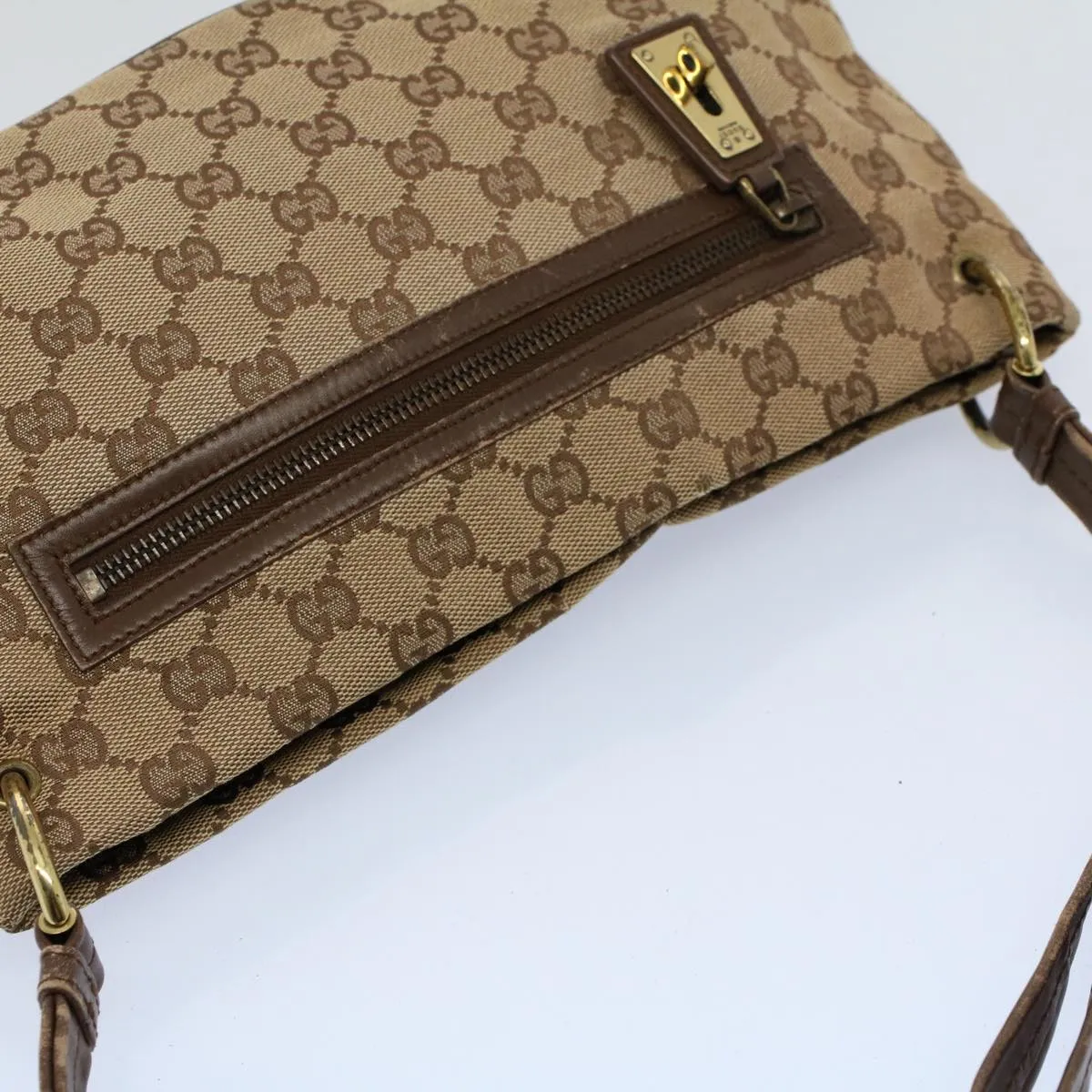 GUCCI GG Canvas Shoulder Bag Beige 130736  54324
