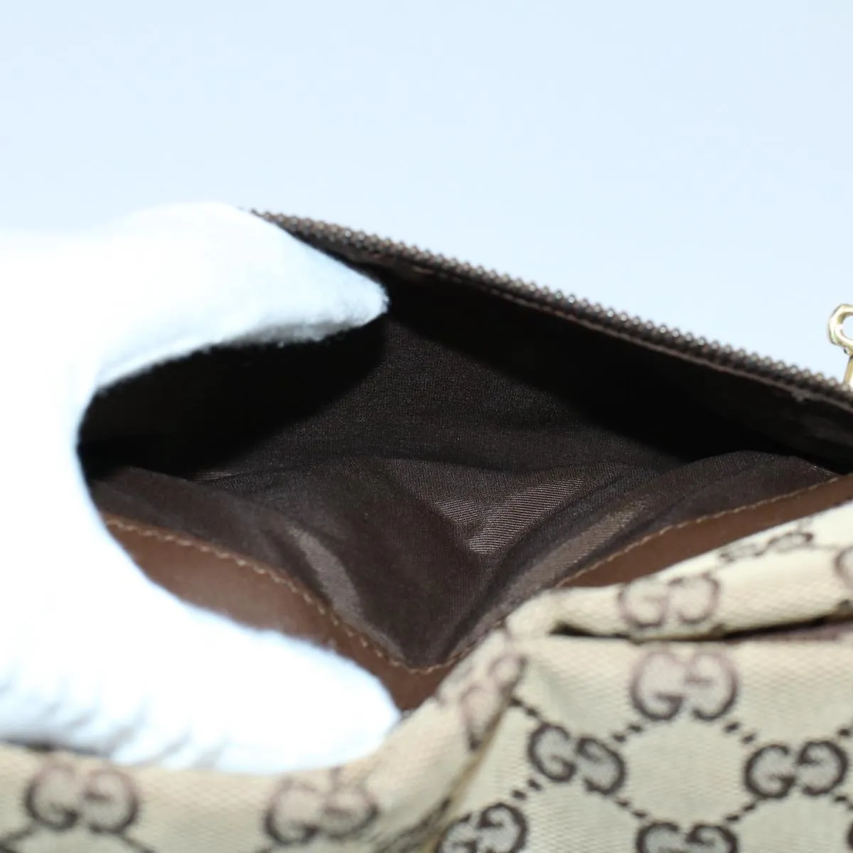 GUCCI GG Canvas Shoulder Bag Beige 130736  54324