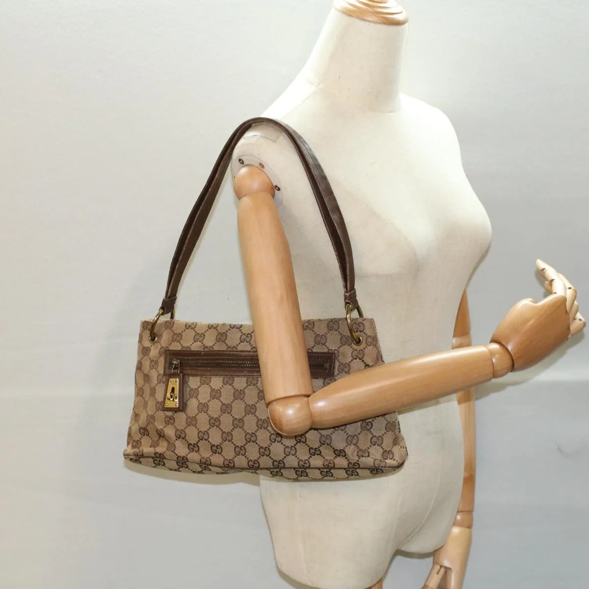 GUCCI GG Canvas Shoulder Bag Beige 130736  54324