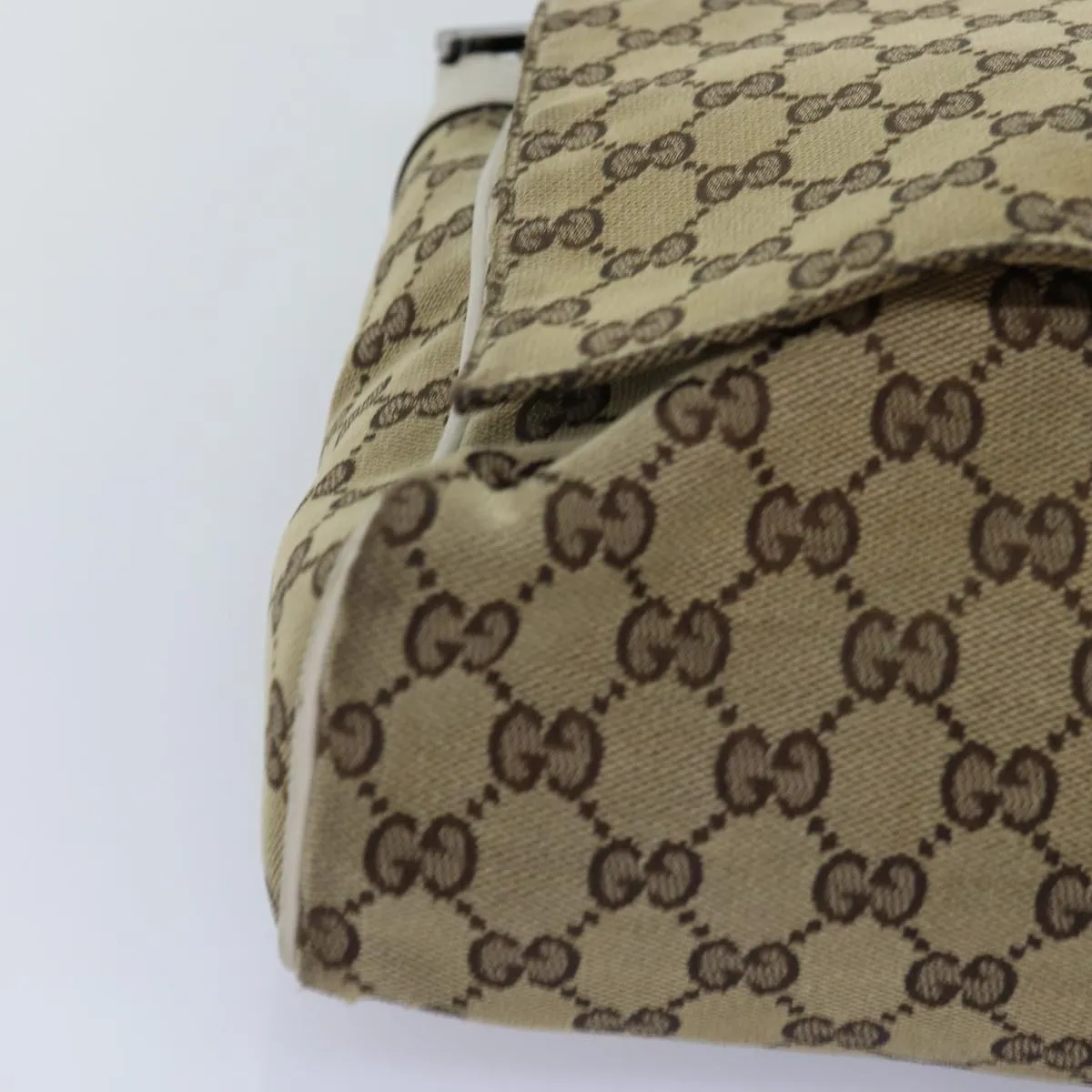 GUCCI GG Canvas Shoulder Bag Beige 146236  75978