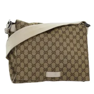 GUCCI GG Canvas Shoulder Bag Beige 146236  75978