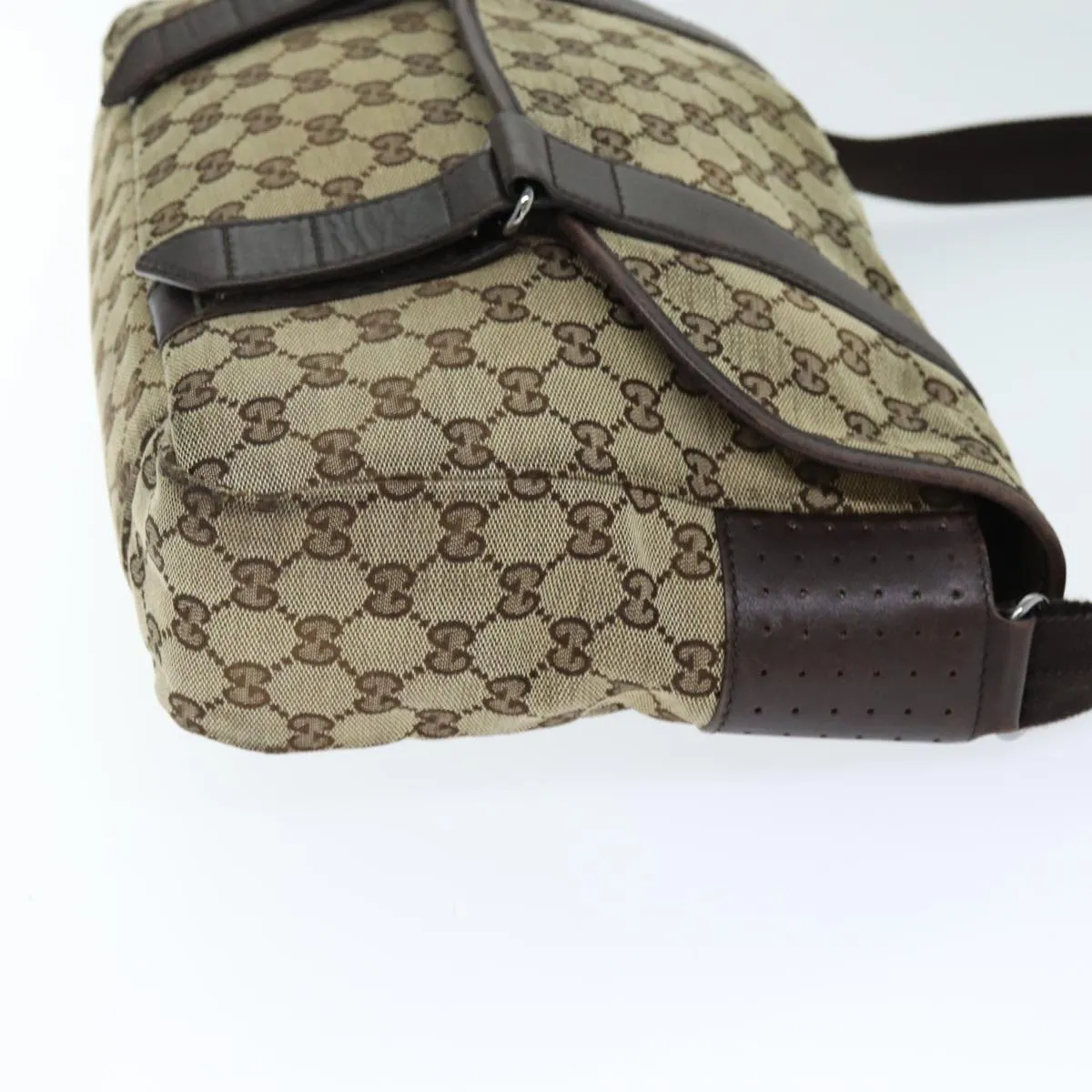 GUCCI GG Canvas Shoulder Bag Beige 1673