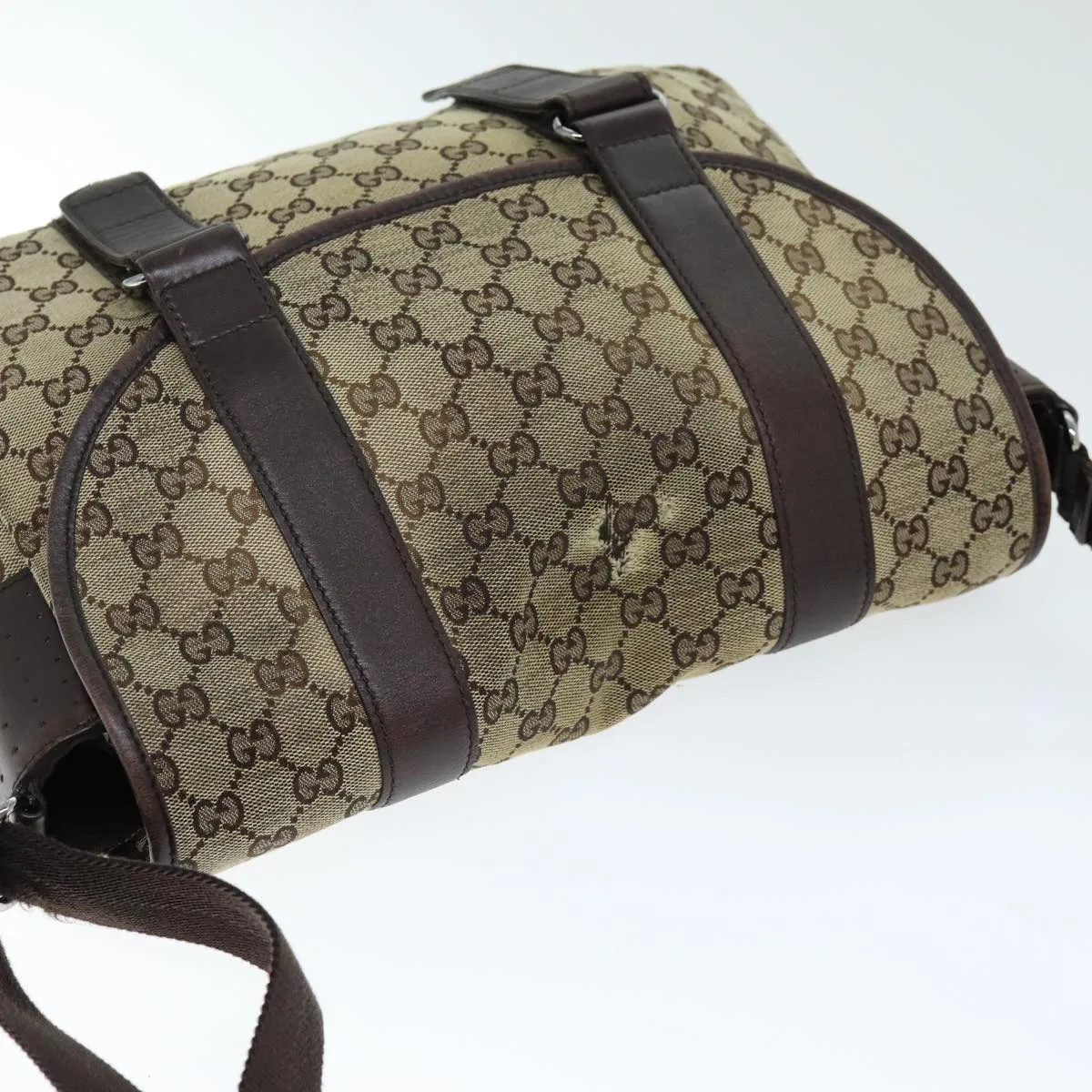 GUCCI GG Canvas Shoulder Bag Beige 1673