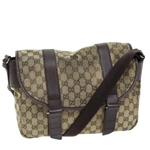 GUCCI GG Canvas Shoulder Bag Beige 1673