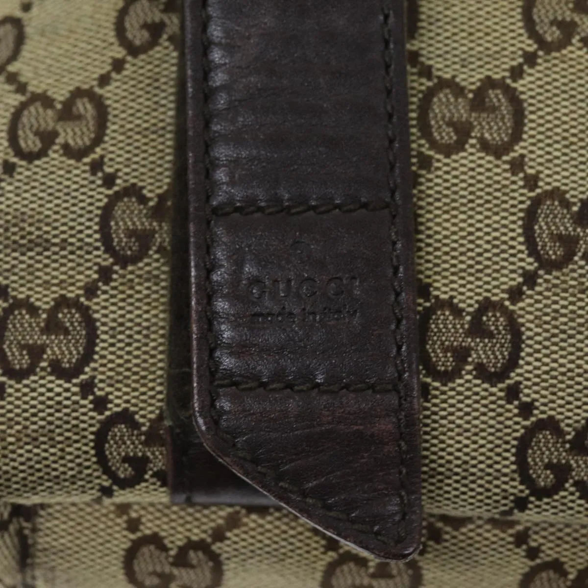 GUCCI GG Canvas Shoulder Bag Beige 1673