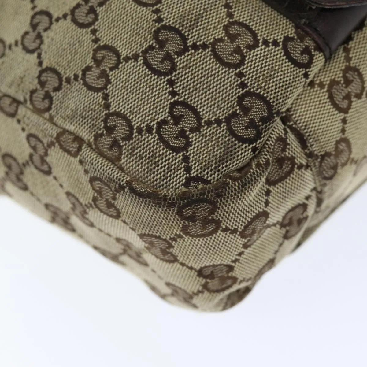 GUCCI GG Canvas Shoulder Bag Beige 1673
