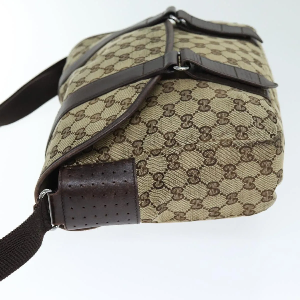 GUCCI GG Canvas Shoulder Bag Beige 1673
