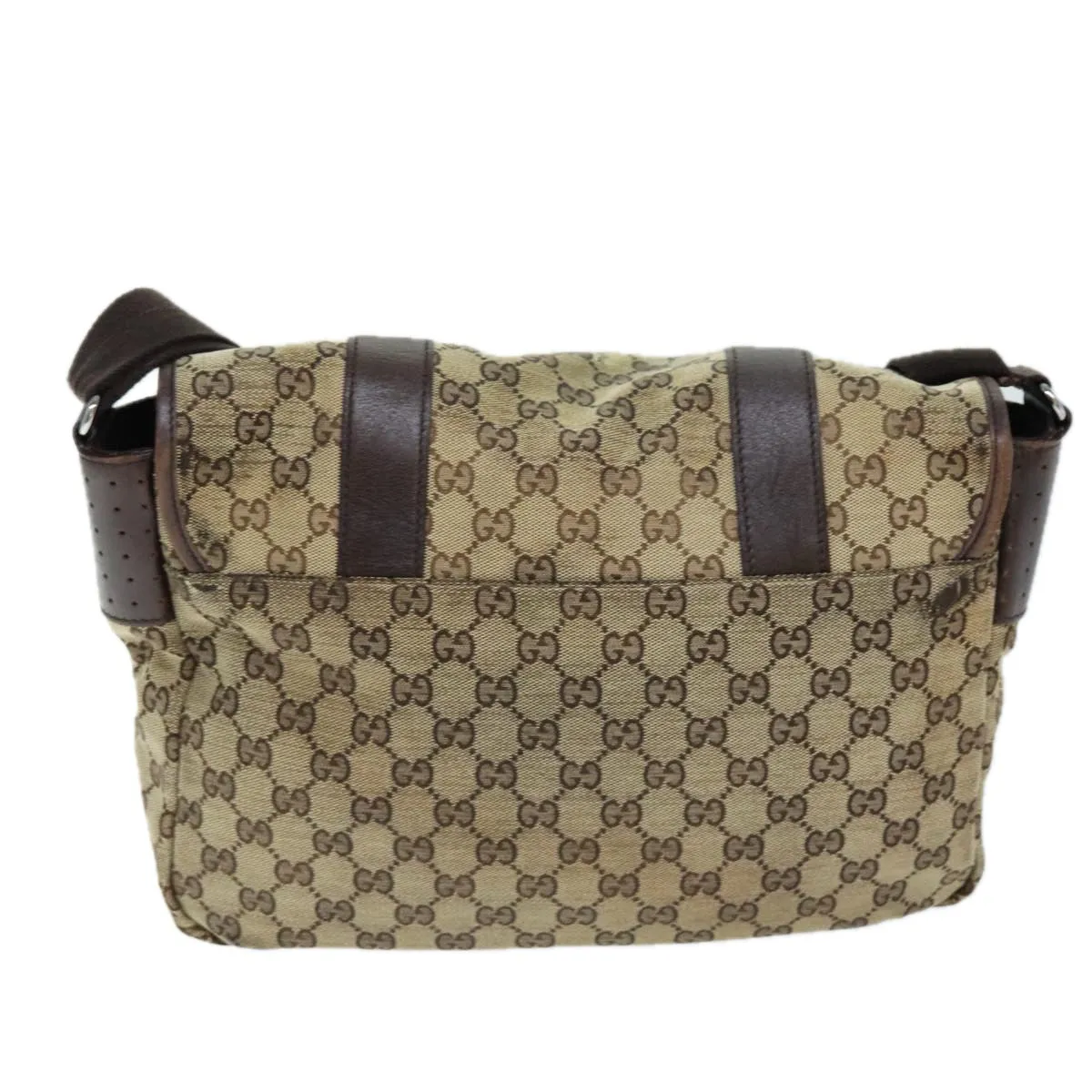 GUCCI GG Canvas Shoulder Bag Beige 1673