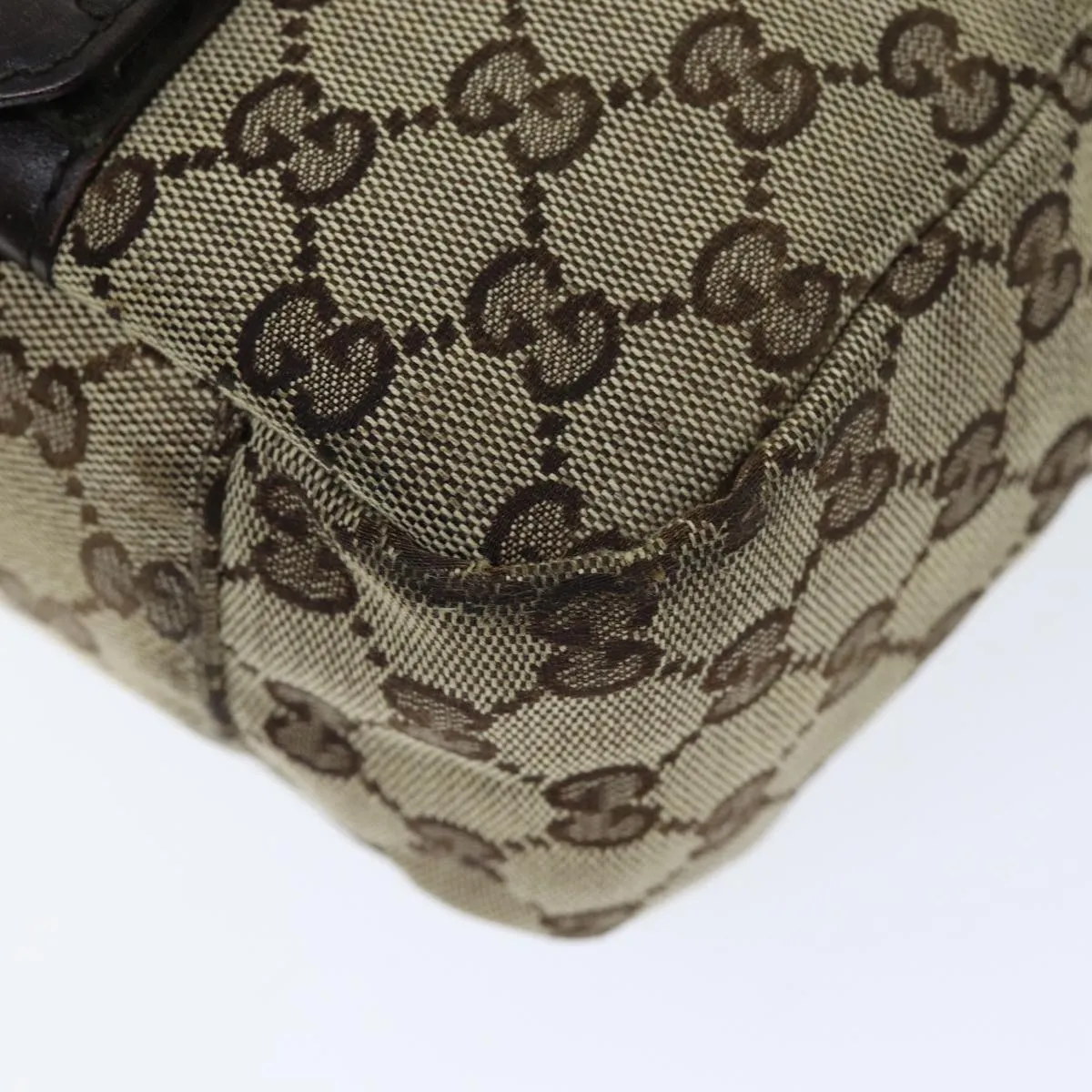 GUCCI GG Canvas Shoulder Bag Beige 1673
