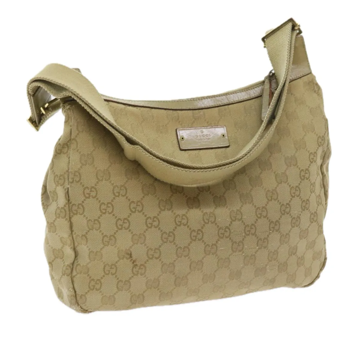 GUCCI GG Canvas Shoulder Bag Beige 90762  58417