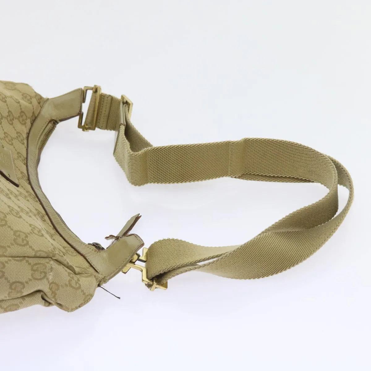 GUCCI GG Canvas Shoulder Bag Beige 90762  58417
