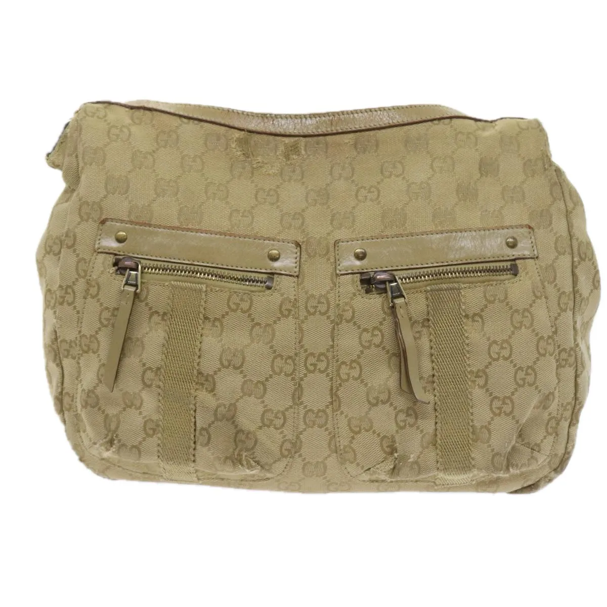 GUCCI GG Canvas Shoulder Bag Beige 90762  58417