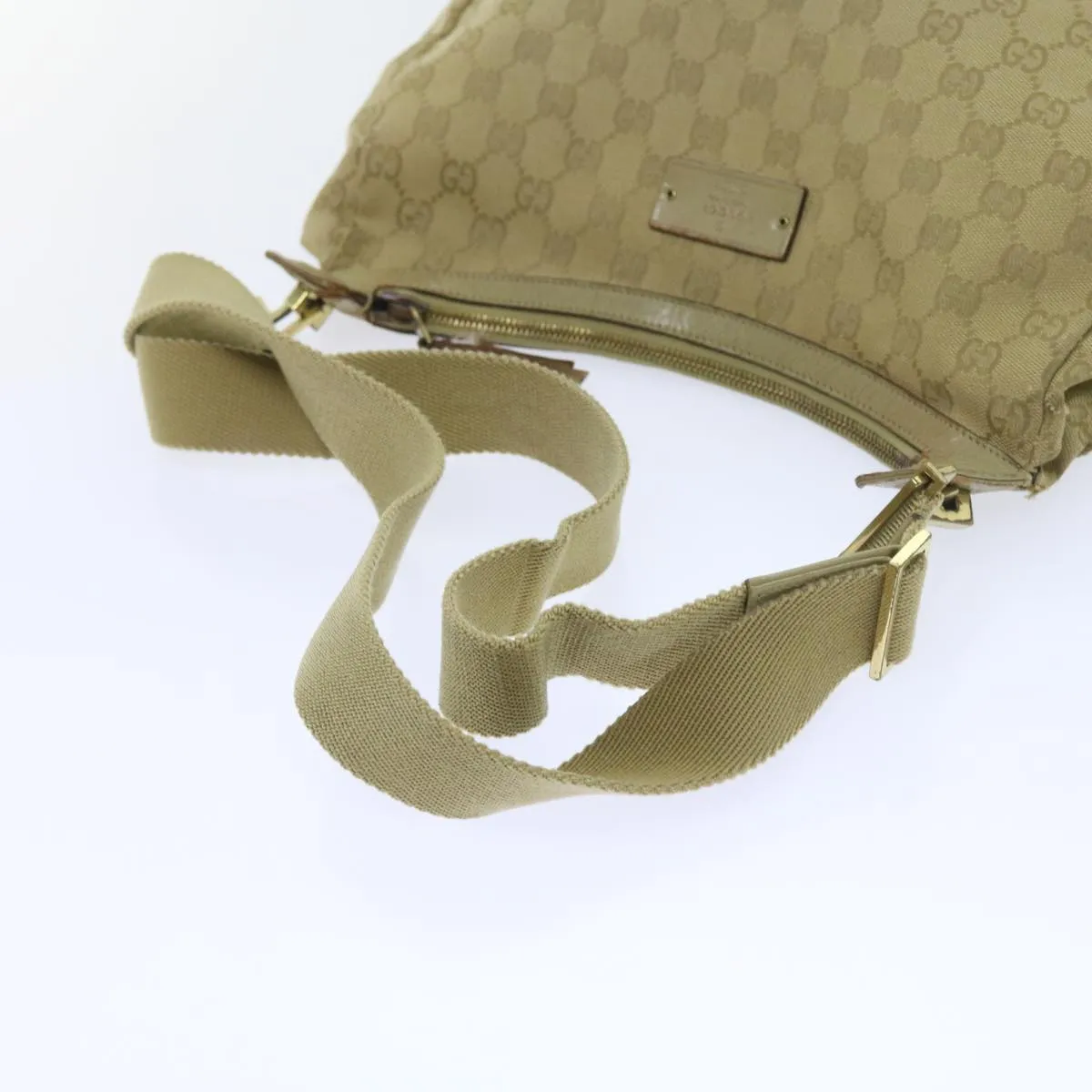 GUCCI GG Canvas Shoulder Bag Beige 90762  58417