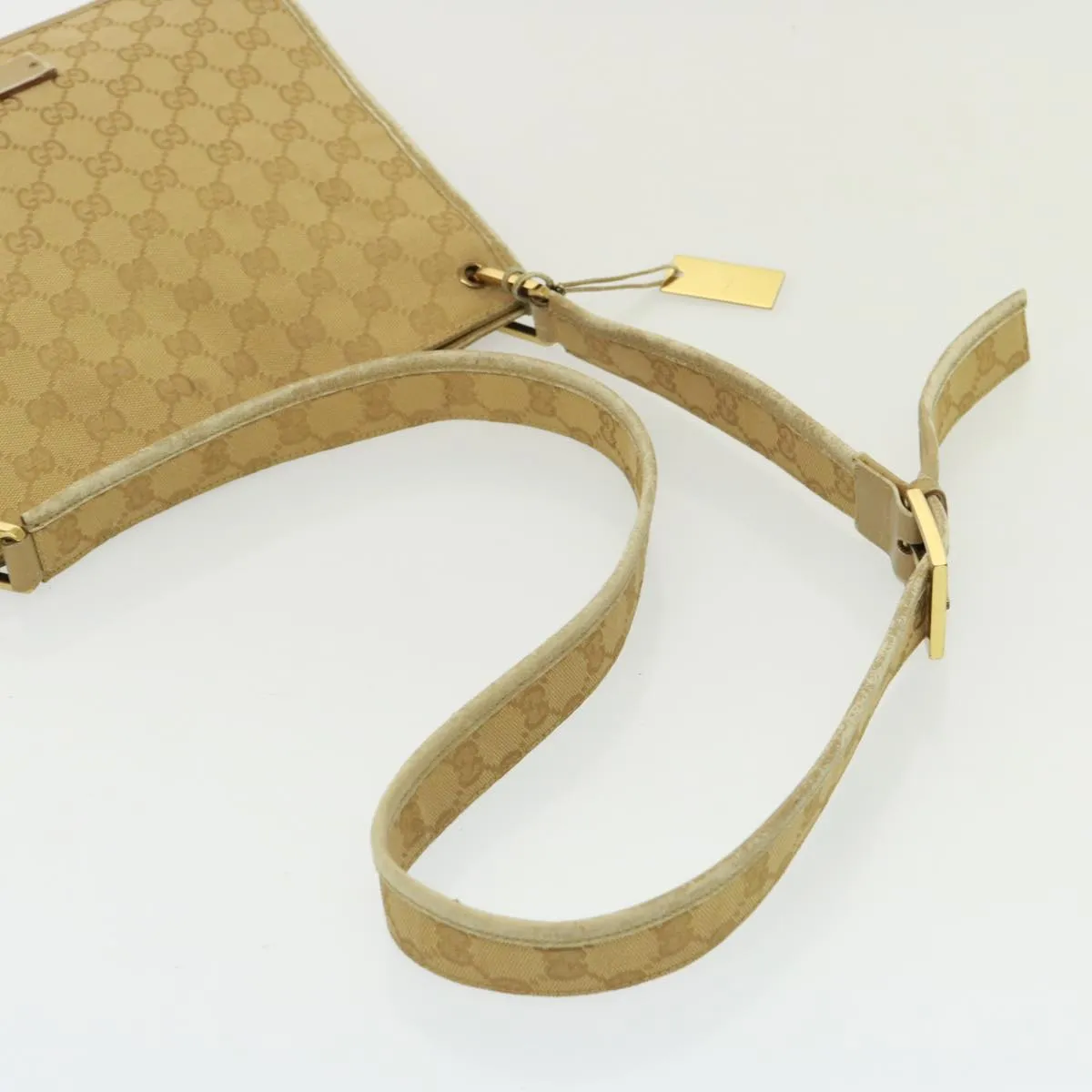 GUCCI GG Canvas Shoulder Bag Beige 91762  79100
