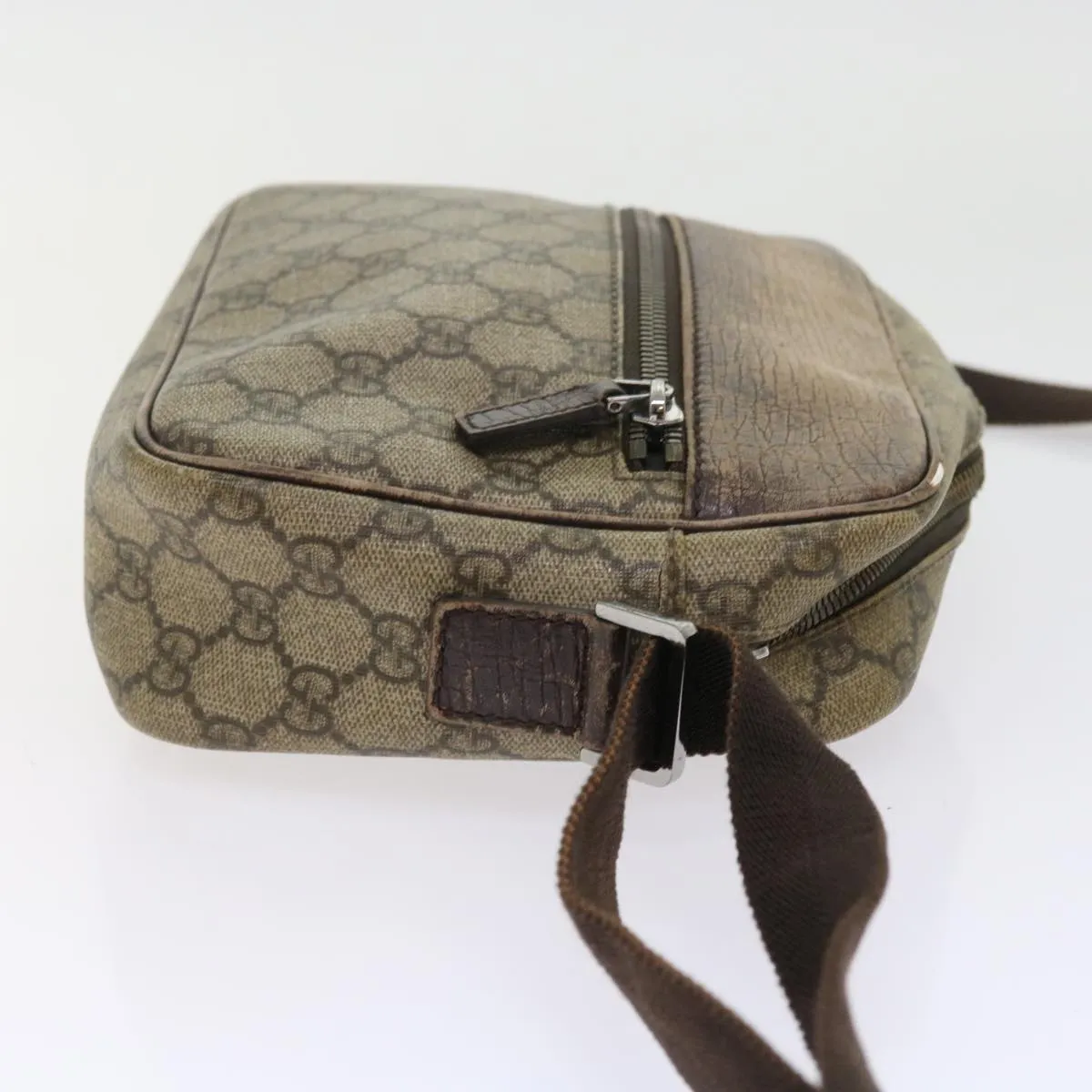 GUCCI GG Canvas Shoulder Bag Canvas PVC Leather 2Set Black Beige  55036