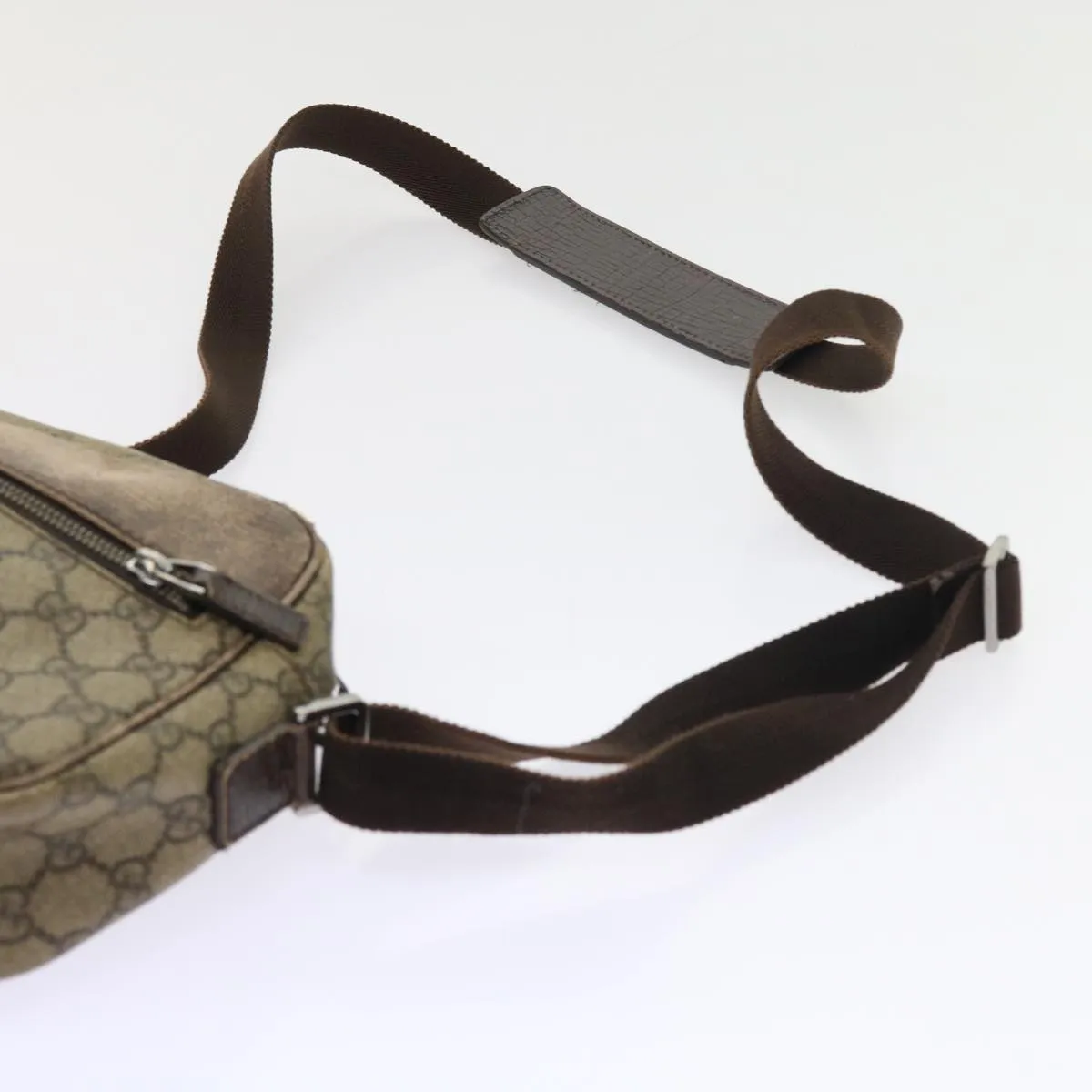 GUCCI GG Canvas Shoulder Bag Canvas PVC Leather 2Set Black Beige  55036
