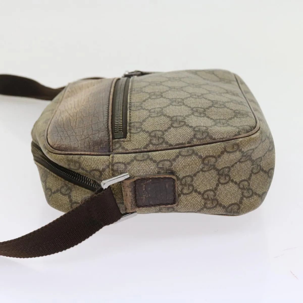 GUCCI GG Canvas Shoulder Bag Canvas PVC Leather 2Set Black Beige  55036