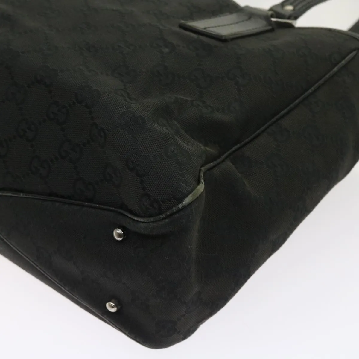 GUCCI GG Canvas Shoulder Bag Canvas PVC Leather 2Set Black Beige  55036