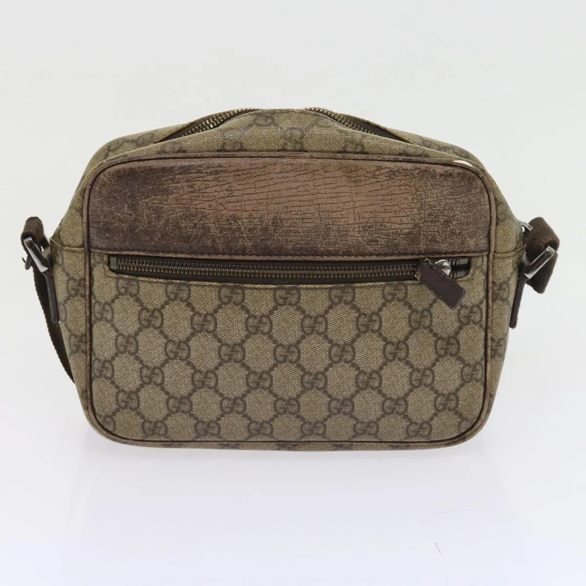 GUCCI GG Canvas Shoulder Bag Canvas PVC Leather 2Set Black Beige  55036