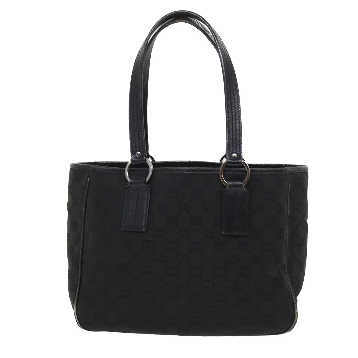 GUCCI GG Canvas Shoulder Bag Canvas PVC Leather 2Set Black Beige  55036